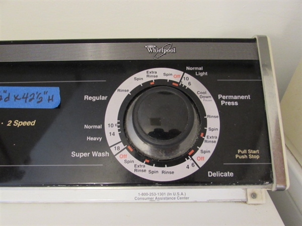 WHIRLPOOL HEAVY DUTY-LARGE CAPACITY WASHING MACHINE
