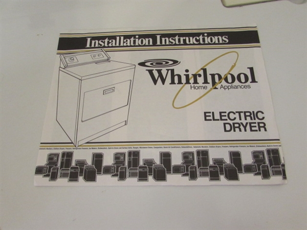 WHIRLPOOL HEAVY DUTY-LARGE CAPACITY ELECTRIC DRYER & LINT LIZARD