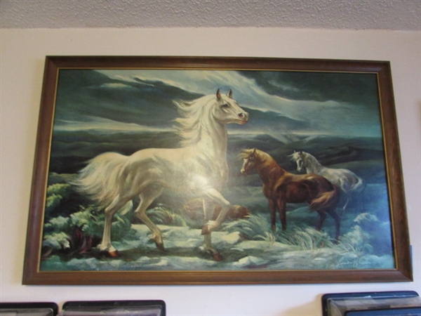 LARGE VINTAGE WILD HORSE PRINT