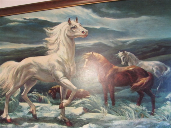 LARGE VINTAGE WILD HORSE PRINT