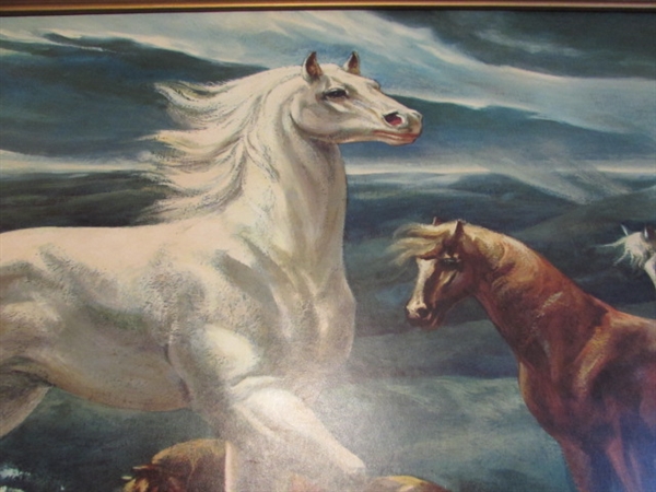LARGE VINTAGE WILD HORSE PRINT
