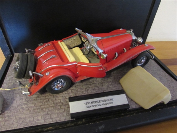 FRANKLIN MINT 1/24 SCALE 1935 MERCEDES BENZ 500K SPECIAL ROADSTER DIECAST CAR IN CASE