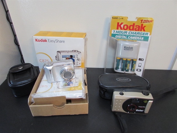 35mm VIVITAR CAMERA & DIGITAL KODAK CAMERA & MORE