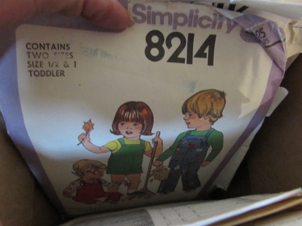3 BOXES OF VINTAGE SEWING PATTERNS