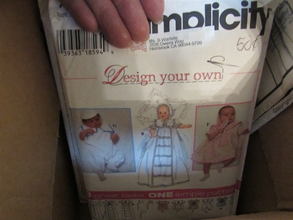 3 BOXES OF VINTAGE SEWING PATTERNS