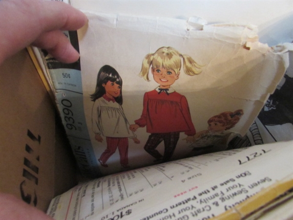 3 BOXES OF VINTAGE SEWING PATTERNS