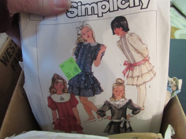 3 BOXES OF VINTAGE SEWING PATTERNS