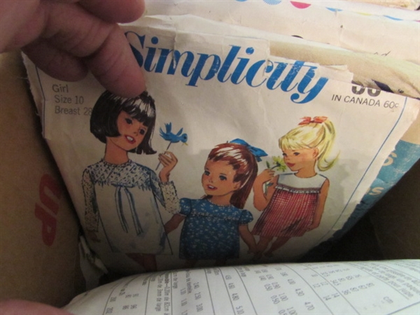 3 BOXES OF VINTAGE SEWING PATTERNS