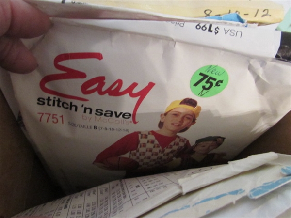 3 BOXES OF VINTAGE SEWING PATTERNS