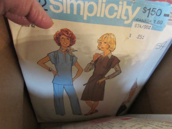 3 BOXES OF VINTAGE SEWING PATTERNS
