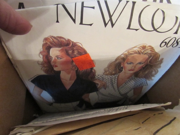 3 BOXES OF VINTAGE SEWING PATTERNS