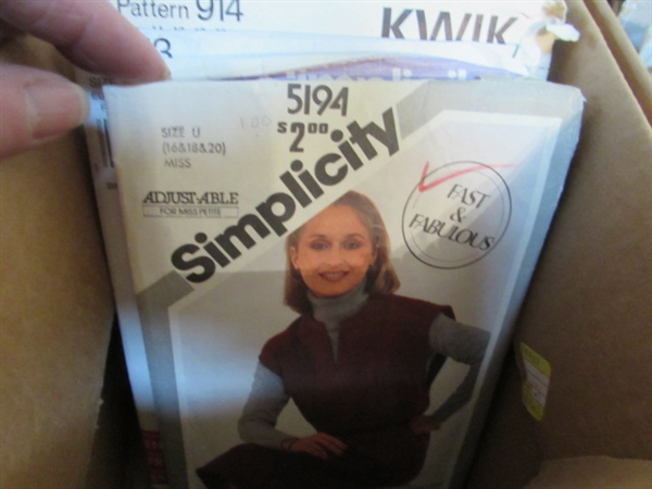 3 BOXES OF VINTAGE SEWING PATTERNS