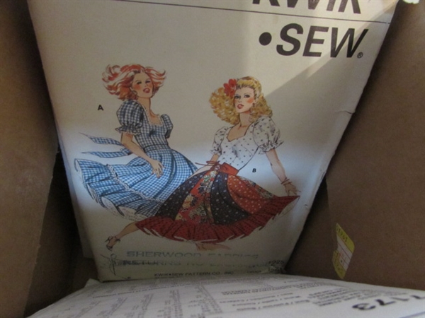 3 BOXES OF VINTAGE SEWING PATTERNS