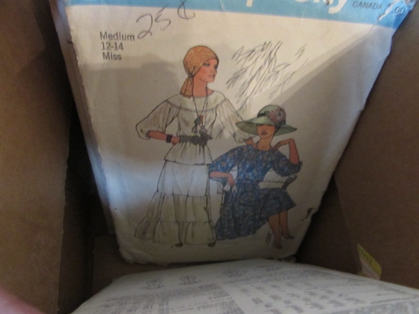 3 BOXES OF VINTAGE SEWING PATTERNS