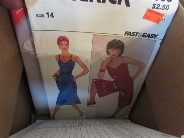 3 BOXES OF VINTAGE SEWING PATTERNS