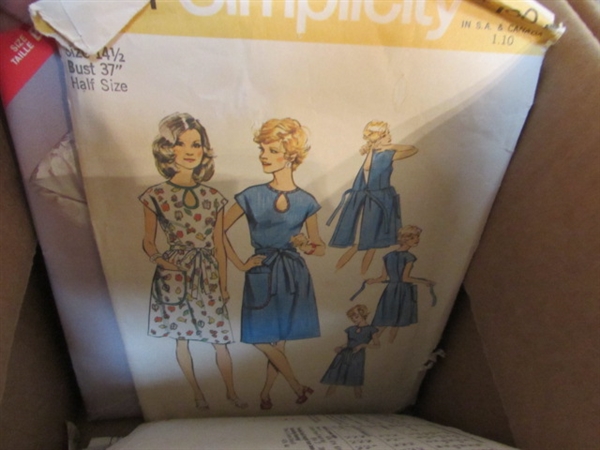 3 BOXES OF VINTAGE SEWING PATTERNS