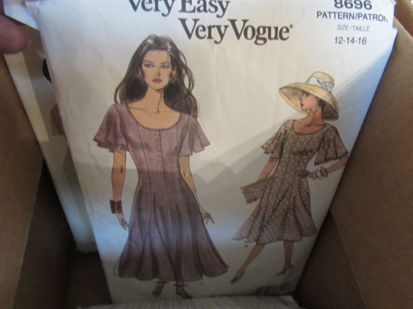 3 BOXES OF VINTAGE SEWING PATTERNS