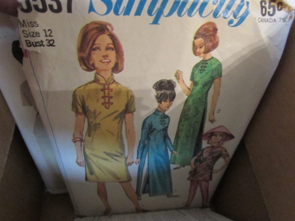 3 BOXES OF VINTAGE SEWING PATTERNS