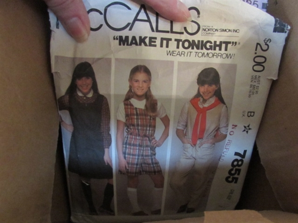 3 BOXES OF VINTAGE SEWING PATTERNS