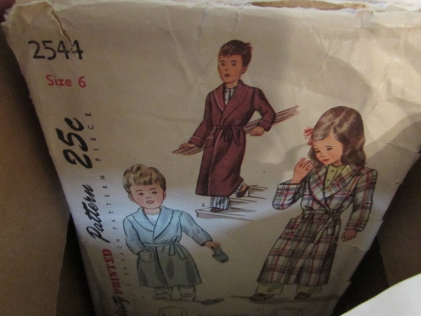3 BOXES OF VINTAGE SEWING PATTERNS