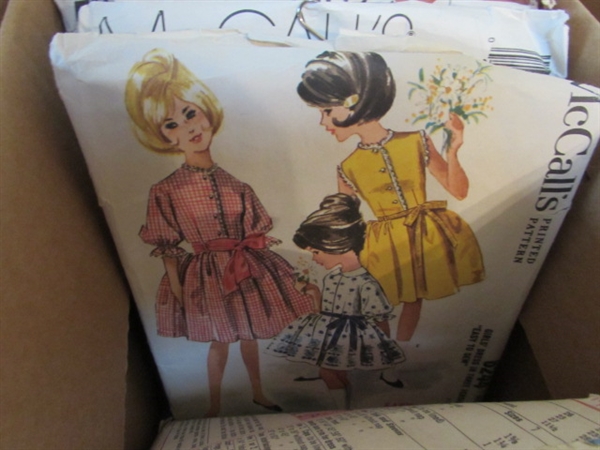 3 BOXES OF VINTAGE SEWING PATTERNS