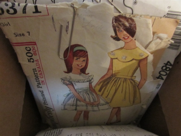 3 BOXES OF VINTAGE SEWING PATTERNS