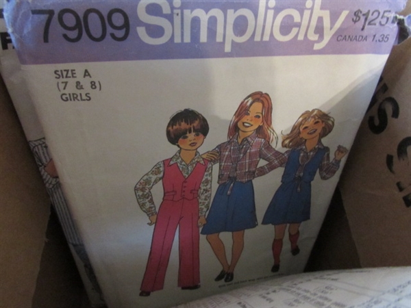 3 BOXES OF VINTAGE SEWING PATTERNS