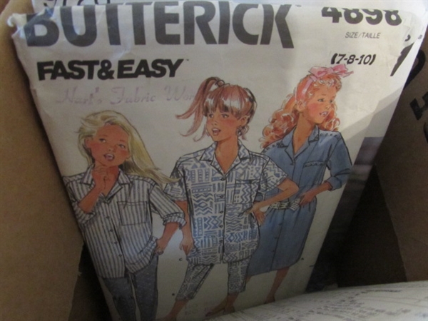 3 BOXES OF VINTAGE SEWING PATTERNS