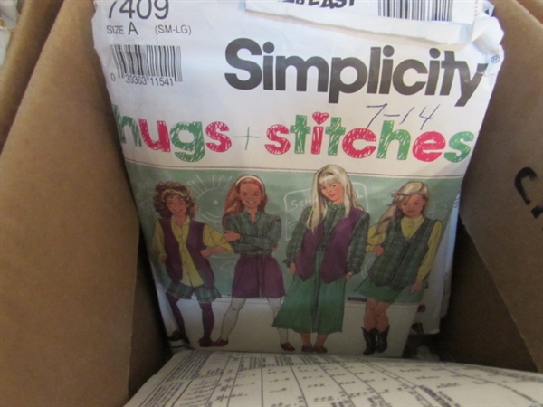 3 BOXES OF VINTAGE SEWING PATTERNS