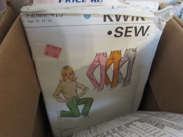 3 BOXES OF VINTAGE SEWING PATTERNS