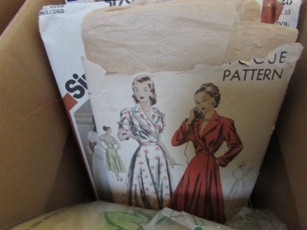 3 BOXES OF VINTAGE SEWING PATTERNS