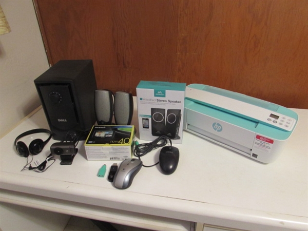 HP PRINTER, DELL COMPUTER SPEAKERS & OTHER COMPUTER SUPPLIES