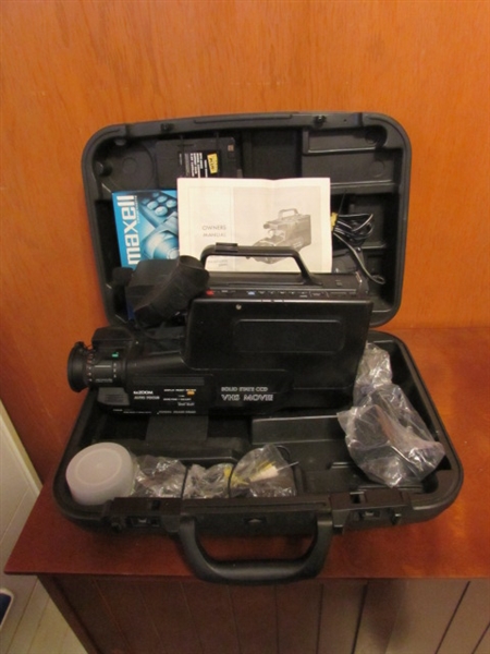 VINTAGE VHS MOVIE CAMERA, & TRANSFER EQUIPMENT