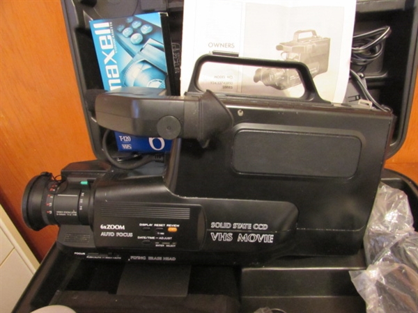 VINTAGE VHS MOVIE CAMERA, & TRANSFER EQUIPMENT