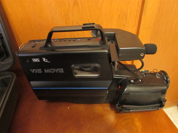 VINTAGE VHS MOVIE CAMERA, & TRANSFER EQUIPMENT