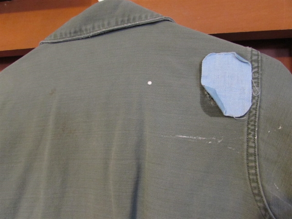 2 VIETNAM US ARMY LONG SLEEVE SHIRTS (SMALL) W/7TH ENGINEER PATCH