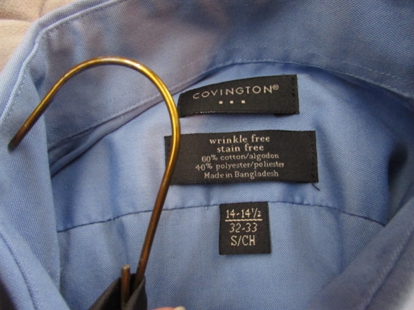 MEN'S SMALL SIZE TOWNCRAFT SUIT, SHIRT, TIE & BELT