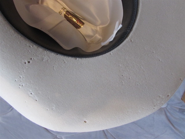2 WOOL COWBOY HATS - STETSON HAS MOTH DAMAGE