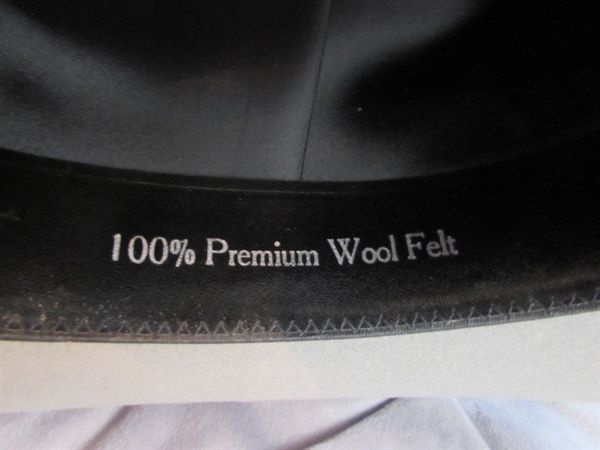 2 WOOL COWBOY HATS - STETSON HAS MOTH DAMAGE
