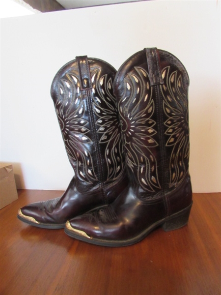 LADIES SIZE 7 D SHEPLERS COWBOY BOOTS