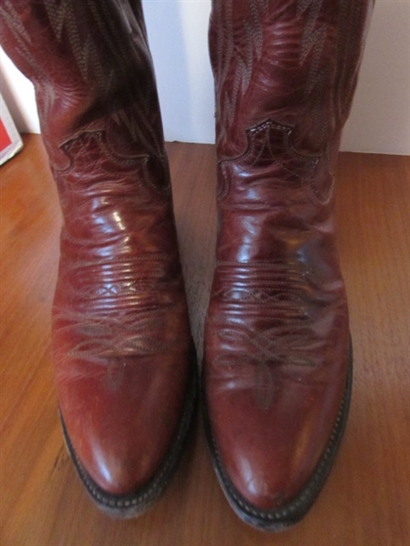 BROWN LADIES SIZE 7 D JUSTIN COWBOY BOOTS