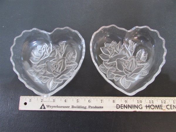 ANGEL JEWELRY & HEART SHAPED GLASS TRINKET DISHES
