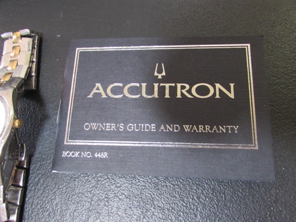 MEN'S ACCUTRON WRIST WATCH WITH 2-TONE BAND - UNTESTED