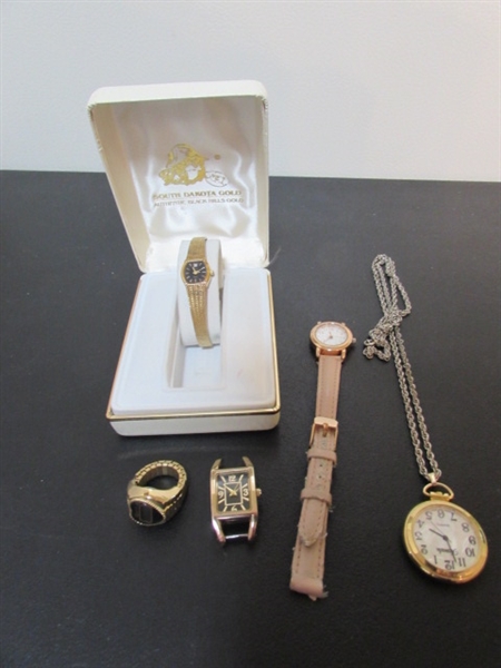 LADIES ELGIN WRIST WATCH & OTHER TIME PIECES - UNTESTED