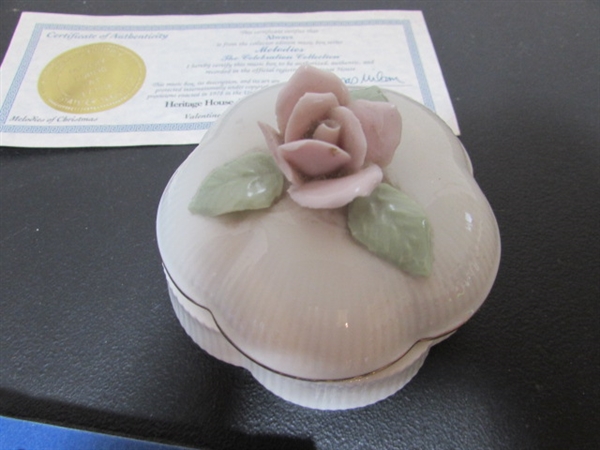 MUSICAL TRINKET BOX & FASHION JEWELRY PENDANTS, EARRINGS & PIN