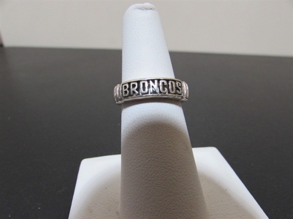 BRONCO & TURQUOISE CHIP INLAY STERLING SILVER RINGS