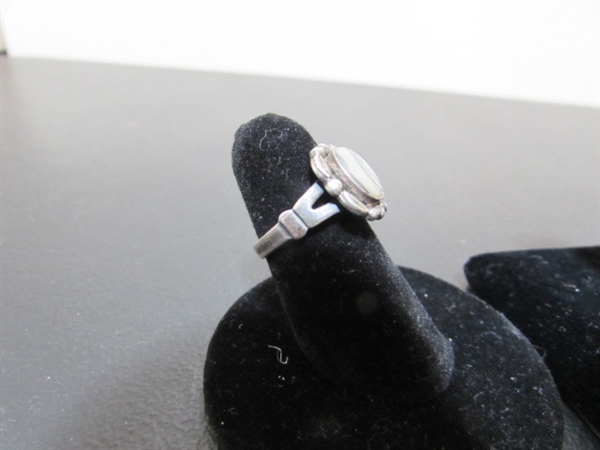 2 STERLING SILVER RINGS W/GEMSTONES