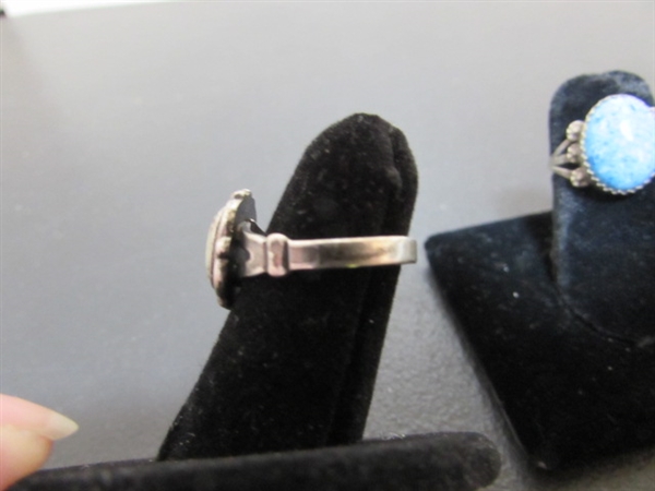 2 STERLING SILVER RINGS W/GEMSTONES