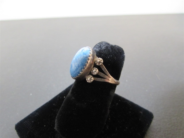 2 STERLING SILVER RINGS W/GEMSTONES