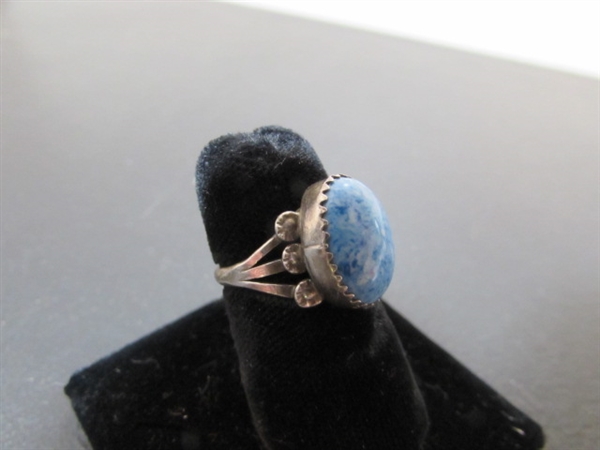 2 STERLING SILVER RINGS W/GEMSTONES